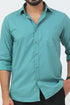 Veshbhoshaa Bluebird Men'S Sea Green Cotton Lycra Formal Shirt